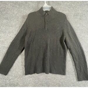 Columbia Sweater Womens Large Black 1/4 Zip Pullover Fuzzy Nylon Acrylic Stretch